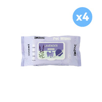 ZODIAC Lavender Pet Wipes 100 Pcs/Bag X4