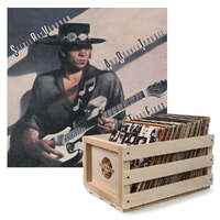 Crosley Record Storage Crate Stevie Ray Vaughan Texas Food Vinyl Album Bundle