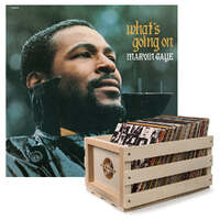 Crosley Record Storage Crate &  Marvin Gaye What'S Going On - Vinyl Album Bundle