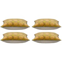 Pack of 4 Duffy Mustard and Grey Square Cushion Covers