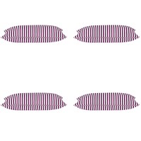 Pack of 4 Dandi Fuchsia Plum Purple & White Rectangle Cushion Covers