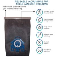 Reusable Vacuum Cloth Bags for Miele GN & FJM Vacuum Cleaners