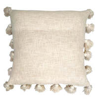 Beige cushion with tassels 45x45 cm