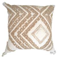 Cream cushion on beige with tufted diamond design 45x45cm