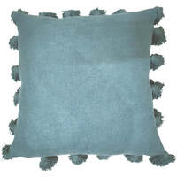 Blue cushion with tassels 45x45 cm