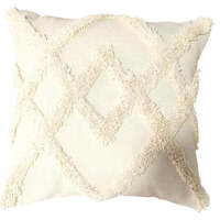 Cream cushion in embroidered design 45x45 cm