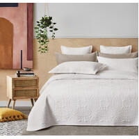 Lisbon Quilted 3 Pieces Embossed Coverlet Set-queen/double white