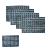 Choice Set of 4 Reversible PVC Table Placemats Checkered Grey