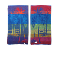Set of 4 Imperfect Jacquard Terry Beach Towels Palm Tree