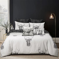 Bianca Alpine Stag Taupe Polyester Cotton Quilt Cover Set Queen