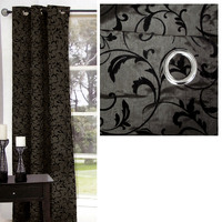 One Piece of Options Flocking Unlined Curtain 110 x 213 cm Charcoal