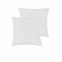 PepperMIll Satin European Pillowcases ( Pair ) WHITE