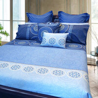 Hotel Living Bazaar Quilt Cover Set BLUE - Queen