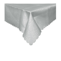 Jacquard Table Cloth Scribble Grey 150 x 270 cm