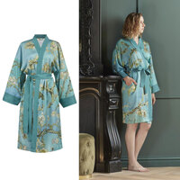 Bedding House Van Gogh Almond Blossom Blue Kimono Bath Robe Small/Medium