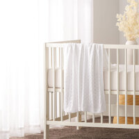 Little Gem Lyla White Cotton Baby Blanket 75 x 100 cm