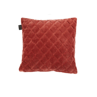 Bedding House Vercors Luxury Cotton Velvet Filled Square Cushion - Dark Red