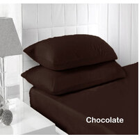 Accessorize 250TC Fitted Sheet Set Chocolate - Single