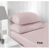Accessorize 250TC Fitted Sheet Set Pink - King
