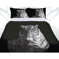 Just Home Black Blue Eyes Quilt Cover Set Queen