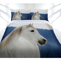Just Home Snowy Horse Quilt Cover Set Queen