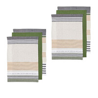 Ladelle Intrinsic Set of 6 Cotton Kitchen Towels Green