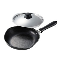 Sori Yanagi Japanese Cast Iron Frying Pan Skillet with Stainless Steel Lid - 22cm