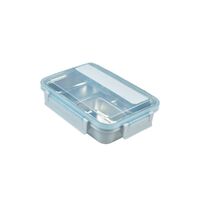 Kylin 304 Stainless Steel 4 Divided Simple Lunch Box - Blue