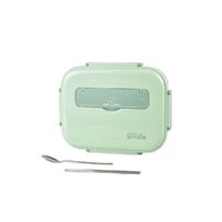 Kylin 304 Stainless Steel 5 Divided Smile Small Lunch Box With Soup Pot - Green