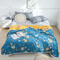 Japanese kimono patterns Style Range In Summer Blossoms Blanket Color Starry Blue & Royal Yellow