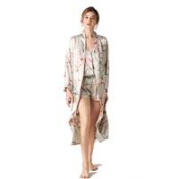 3 Pcs Set Woman Elegant Nightdress Silk Satin Summer Sleepwear Pajamas (L Size)