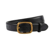 Classic Leather Belts for Women, Joyreap Genuine Leather Womens Belts with Gold Buckle (Black)