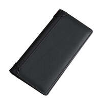 100% Genuine Leather Men's Wallet RFID Blocking Card Holder Bifold and Long Wallets (Black Long Wallet)