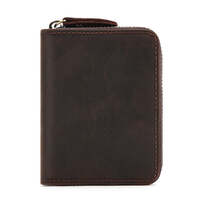 Genuine Leather Large Capacity RFID Anti-magnetic Money Clip Organ Wallets (Coffee)