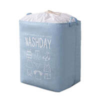 Ex-Large Capacity Collapsible Laundry Basket Foldable Washing Bin Hamper Linen (Blue)
