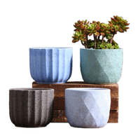 Ceramic Clay Pottery Pots Set Succulent Flower Planter Series 03(Style 02# 4 Pots Set)