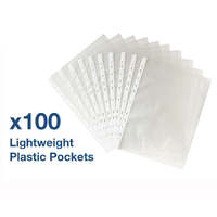 100Pack A4 Sheet Protector Plastic Pockets Bulk Lot Clear Reinforced Folders
