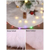 60/78/90/122cm Christmas Snow Plush Tree Skirt Xmas Base Floor Mat Cover Decor, 78cm (30.7")