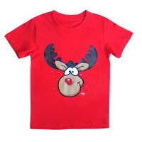 New Funny Adult Xmas Christmas T Shirt Tee Mens Womens 100% Cotton Jolly Ugly, Reindeer (Red), S