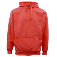 Adult Unisex Men's Basic Plain Hoodie Pullover Sweater Sweatshirt Jumper XS-8XL, Coral Pink, S