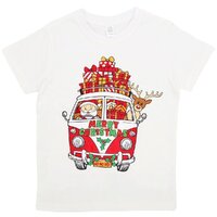 New Funny Adult Xmas Christmas T Shirt Tee Mens Womens 100% Cotton Jolly Ugly, Santa Drive Kombi (White), M