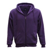 Adult Unisex Zip Plain Fleece Hoodie Hooded Jacket Mens Sweatshirt Jumper XS-8XL, Purple, 4XL