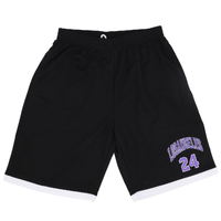 Men's Basketball Sports Shorts Gym Jogging Swim Board Boxing Sweat Casual Pants, Black - Los Angeles 24, XL