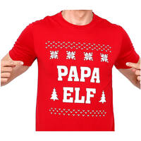 New Funny Adult Xmas Christmas T Shirt Tee Mens Womens 100% Cotton Jolly Ugly, Papa Elf, XL