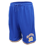 Men's Basketball Sports Shorts Gym Jogging Swim Board Boxing Sweat Casual Pants, Blue - Golden State 30, XL
