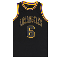 Kid's Basketball Jersey Tank Boys Sports T Shirt Tee Singlet Tops Los Angeles, Black - Los Angeles 6, 2