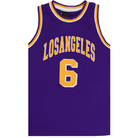 Kid's Basketball Jersey Tank Boys Sports T Shirt Tee Singlet Tops Los Angeles, Purple - Los Angeles 6, 2