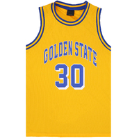 Kid's Basketball Jersey Tank Boys Sports T Shirt Tee Singlet Tops Los Angeles, Yellow - Golen State 30, 4