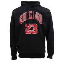 Men's Fleece Pullover Hoodie Jacket Sports Jumper Jersey Chicago Golden State, Black - Chicago 23, 2XL