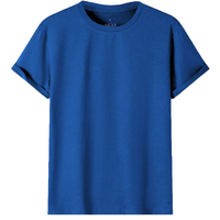 Adult 100% Cotton T-Shirt Unisex Men's Basic Plain Blank Crew Tee Tops Shirts, Royal Blue, M